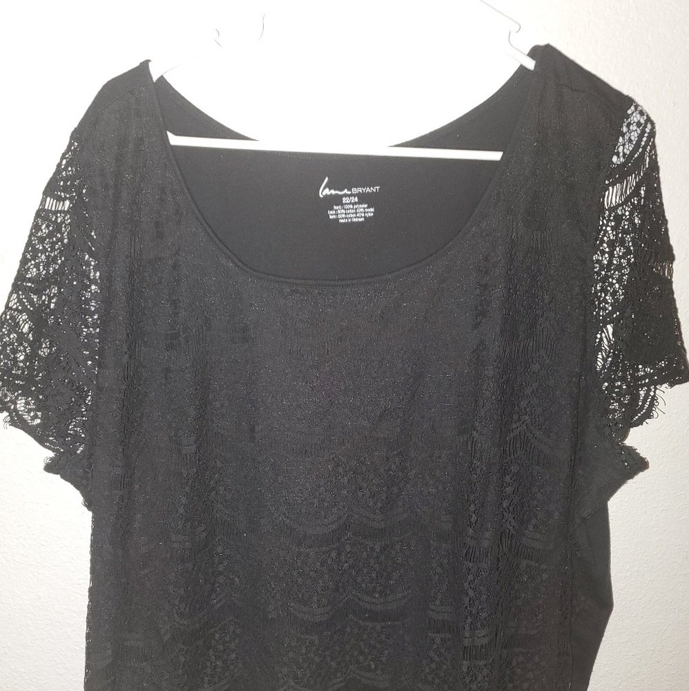 Beautiful Black Lace Top Lane Bryant Size 22/24